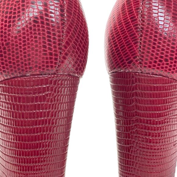 Nurture Maren Red Leather Lizard Heels (8M) - Picture 10 of 11